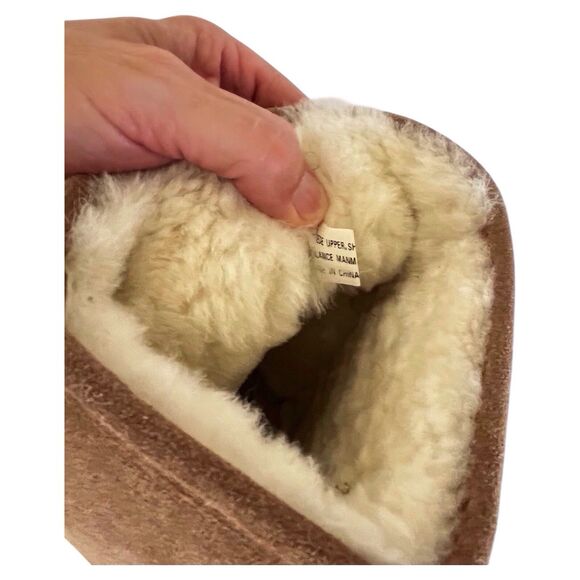 BearPaw Kendall Hickory Suede Tall Boots Sherpa Sheepskin Lining Size 10 Pull On - Picture 9 of 12
